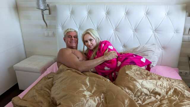 Passionate blonde does not part with a vibrator even during sex