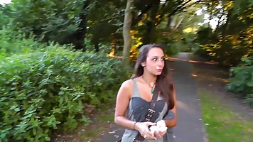 Brunette in the Park it gives a first-person random Blowjob on the street